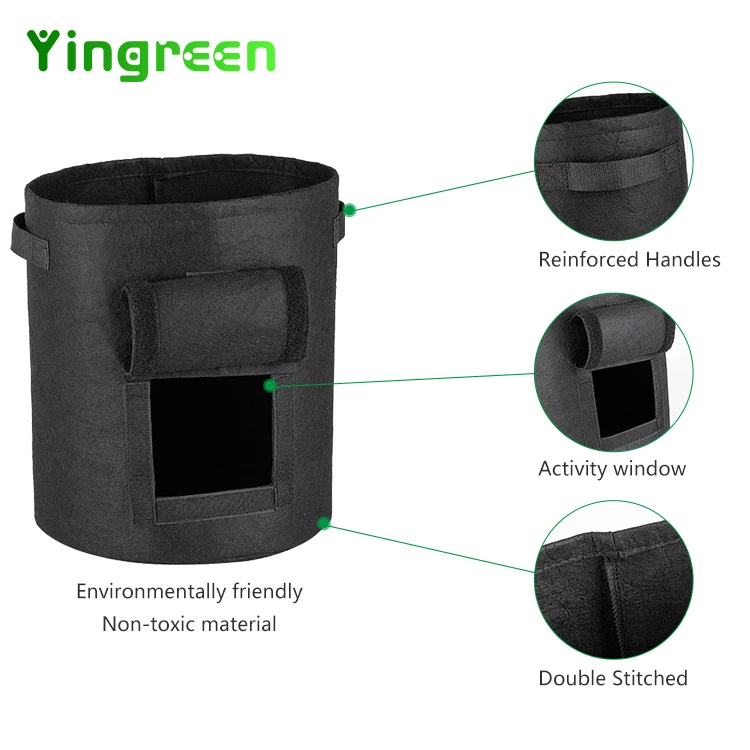 
Outdoor Garden Handle 5 7 10 Gallon Customized Vegetable Potato Mushroom Non Woven Fabrics Pots Plant Grow Bags 