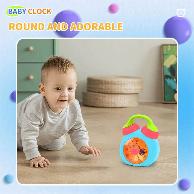 early education cartoon alarm clock toy Baby fun Enlightening time clock toys for Toddler