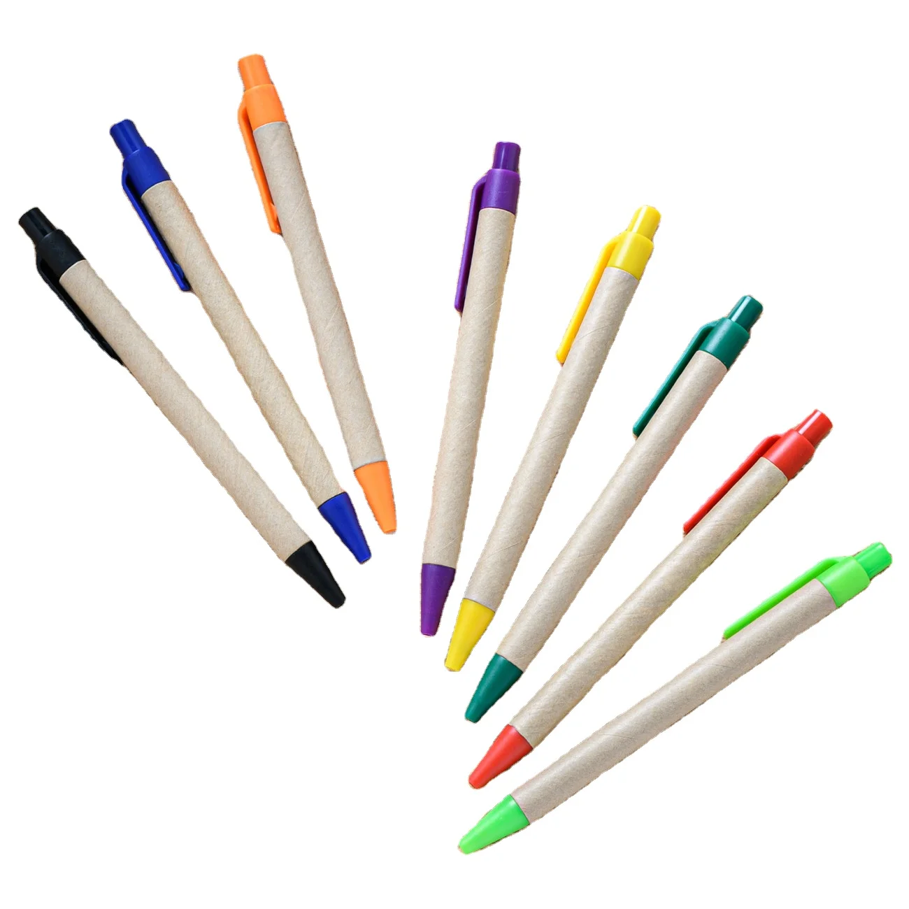 Custom Printing Recyclable Kraft Paper Pen For Promotion Multicolor Extremely Cheap Eco Cardboard Ball Pen
