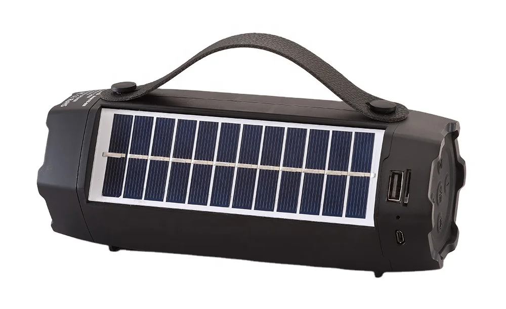 RS-668BTS Portable fm radio blueteeth speaker with colorful led light  solar panel aux in