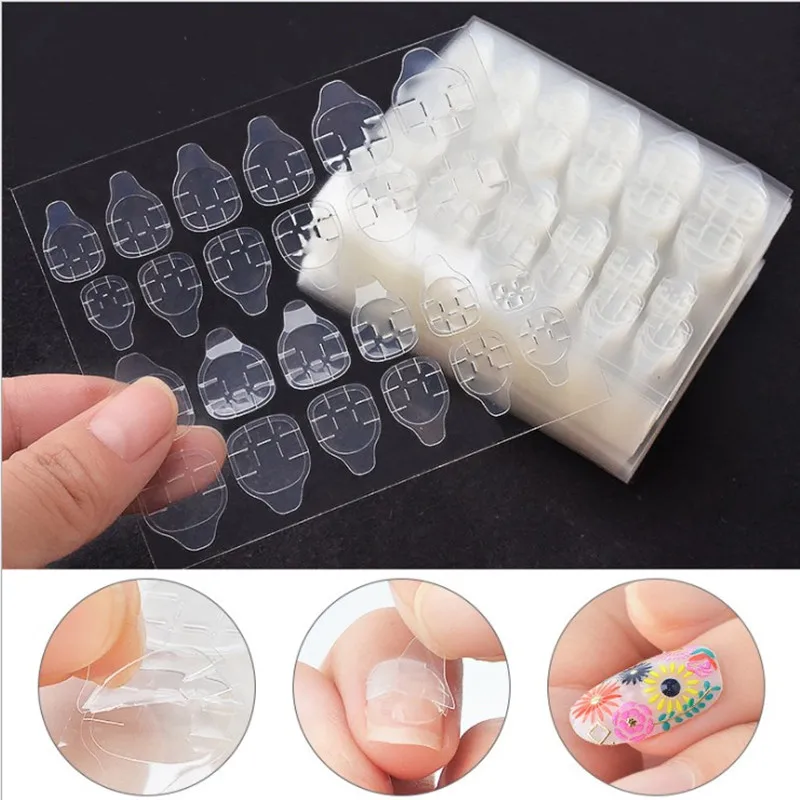 24 шт Nail Art желе двусторонняя клейкая вкладки для ногтей клей супер липучие пресс нанесения с помощью клея