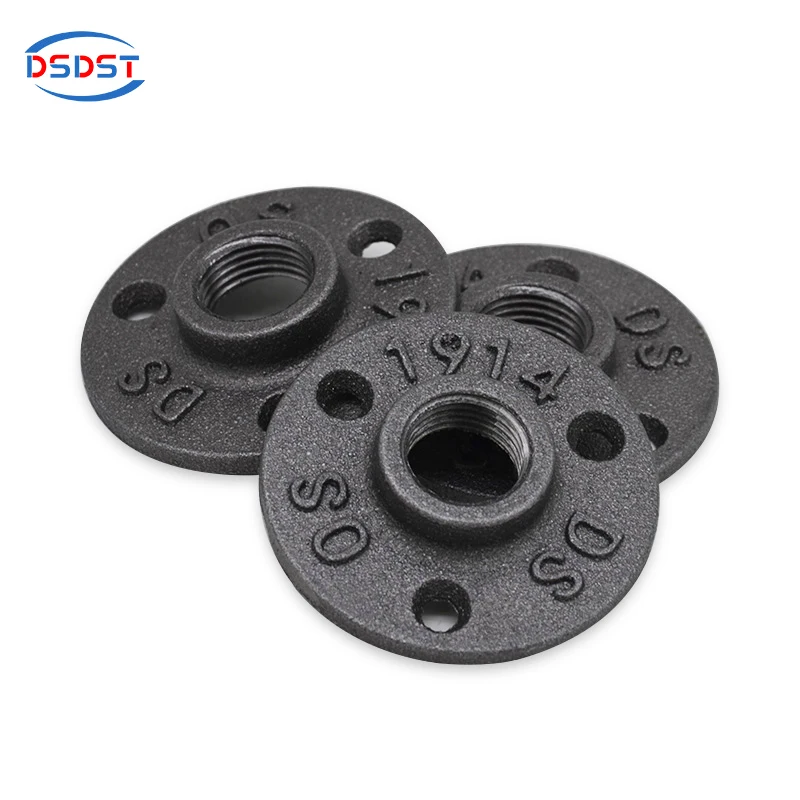 supplier 4 holes floor flange 12 iron black for pipe furniture 34 floor flange ds os 1914
