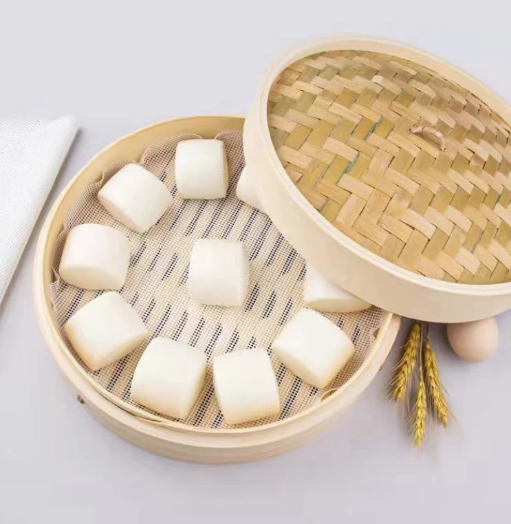 New Arrival 10/15/20cm Chinese Dumplings Bamboo Steamer Cooker with Lid Steamer Fish Rice Vegetable Basket Kitchen Cook