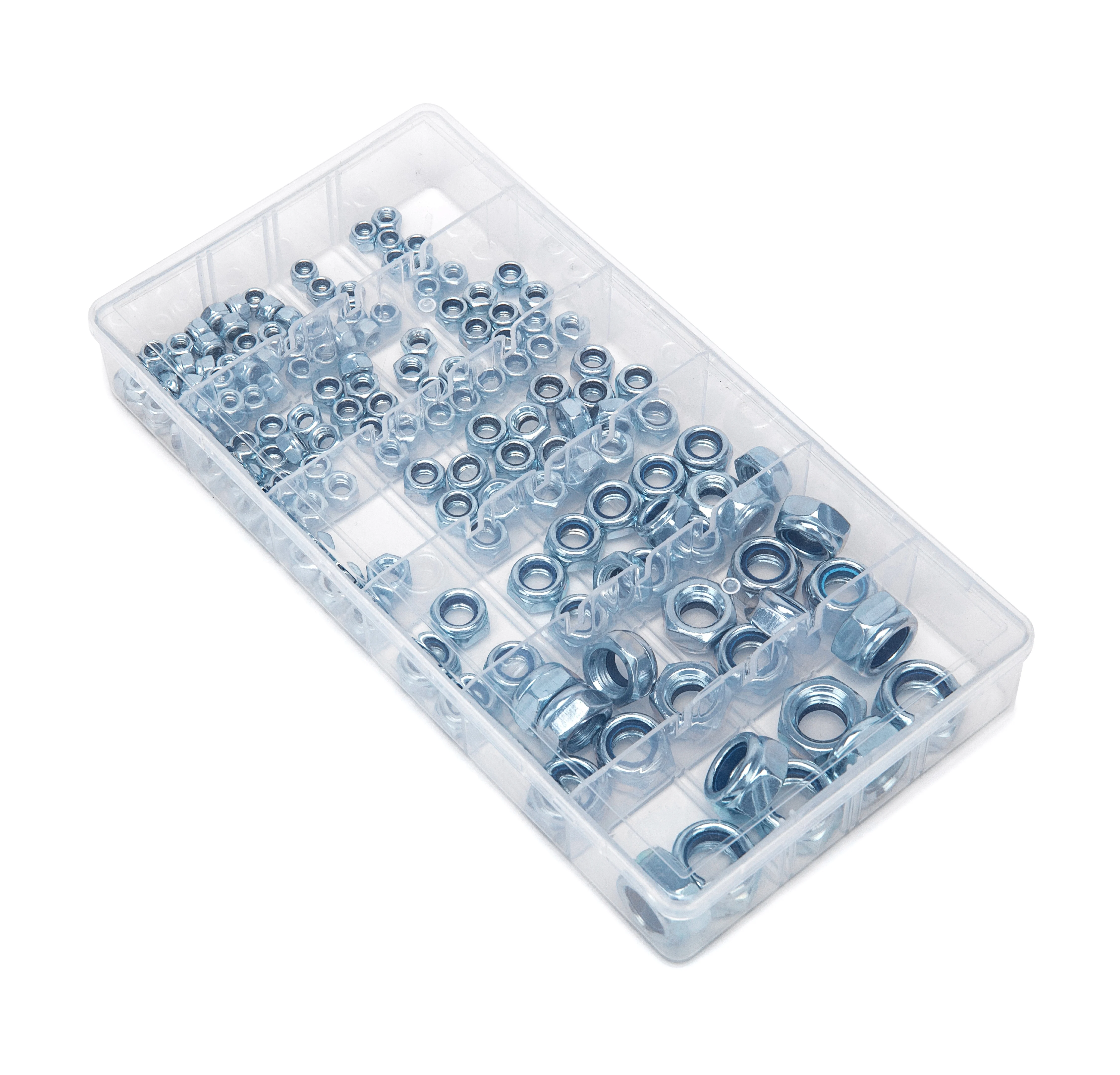 SAE and Metric Hex Lock 128pcs Nylon Insert Nut Assortment Kit 26PC Zinc Plated Metal Hose Clips Hose Clamps