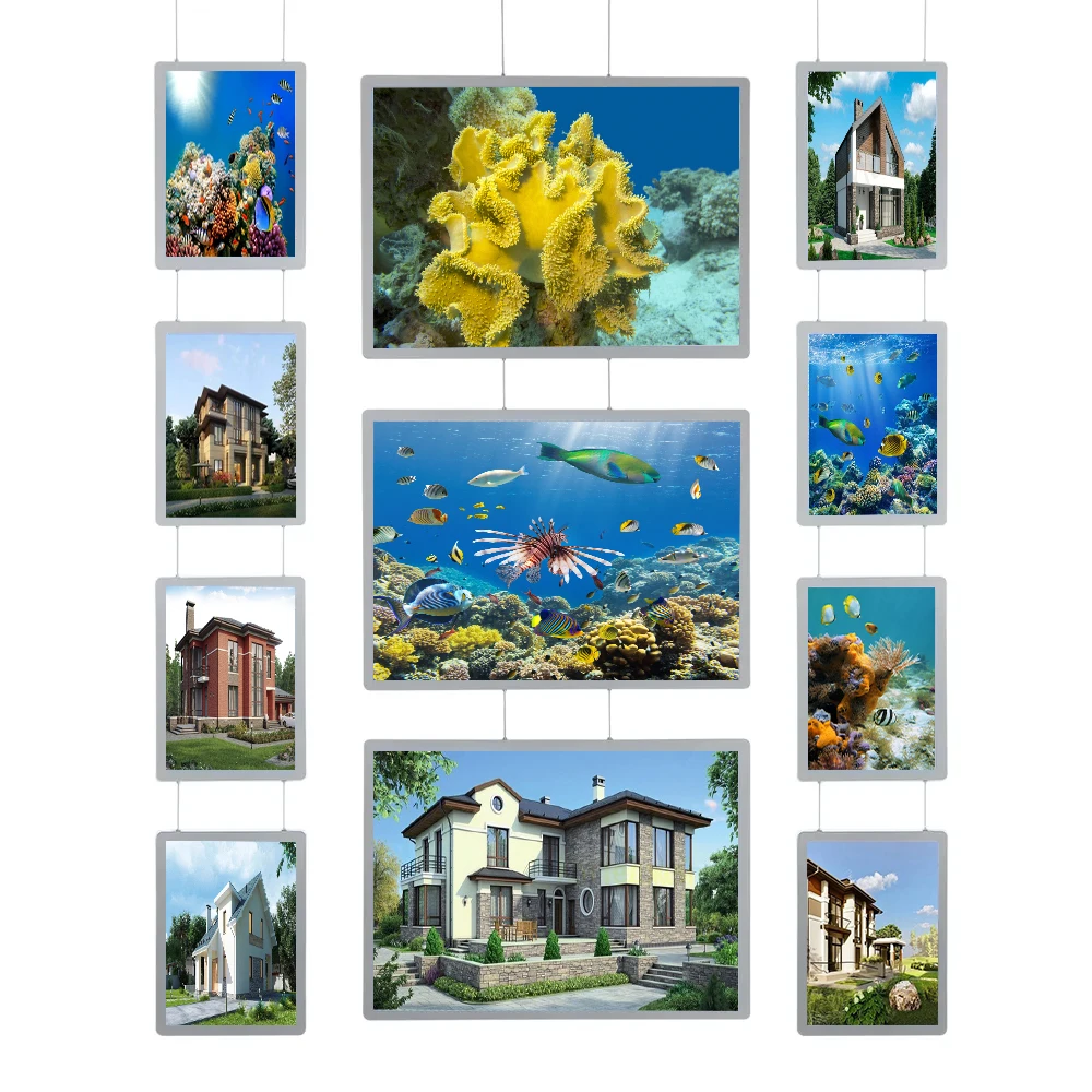 Прямая поставка товаров, 2023 A4, кристаллический световой короб, рамка, подвесная витрина агента по недвижимости, светодиодный световой короб