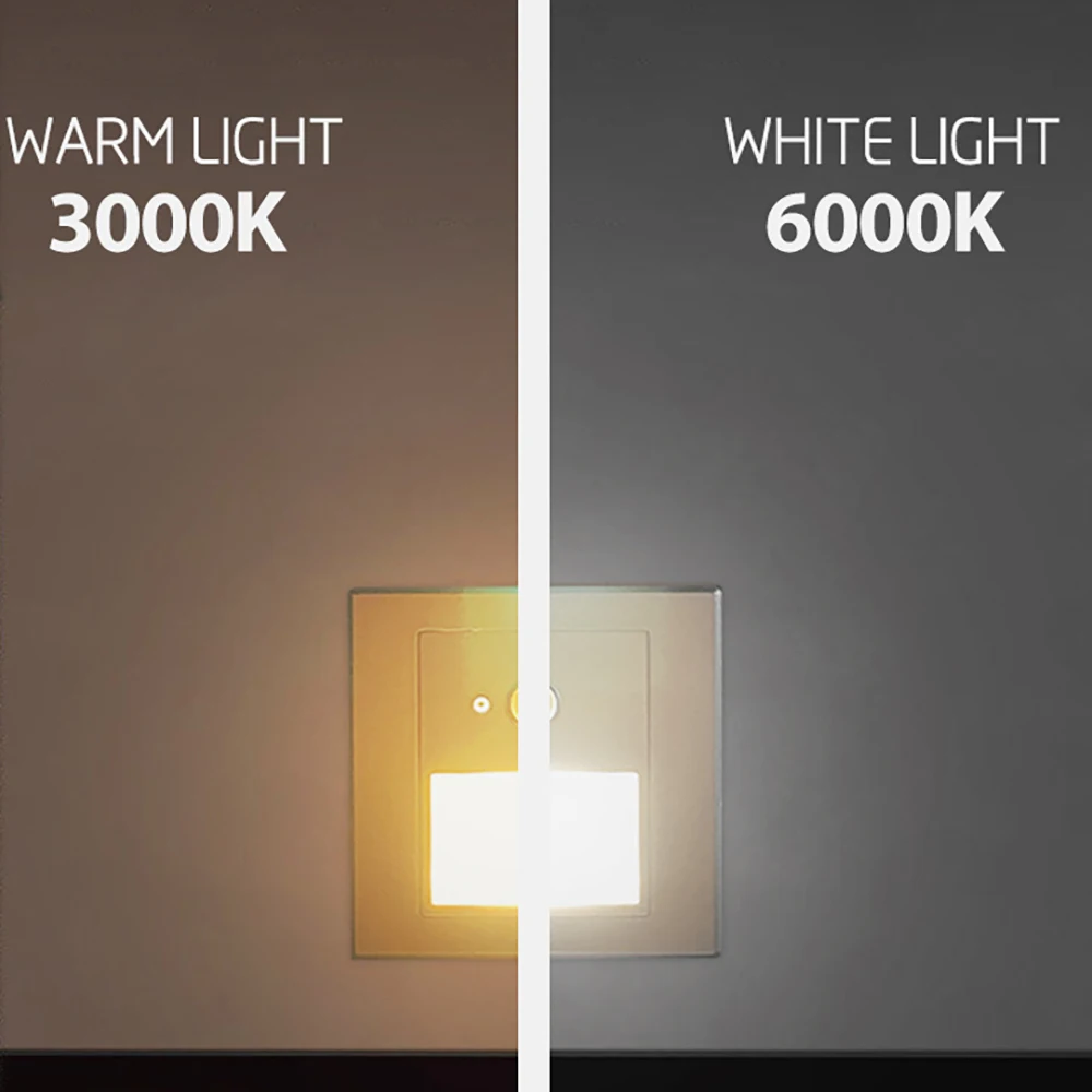Smart motion led step night light indoor recessed bedroom living room stairs hallway sensor wall lights