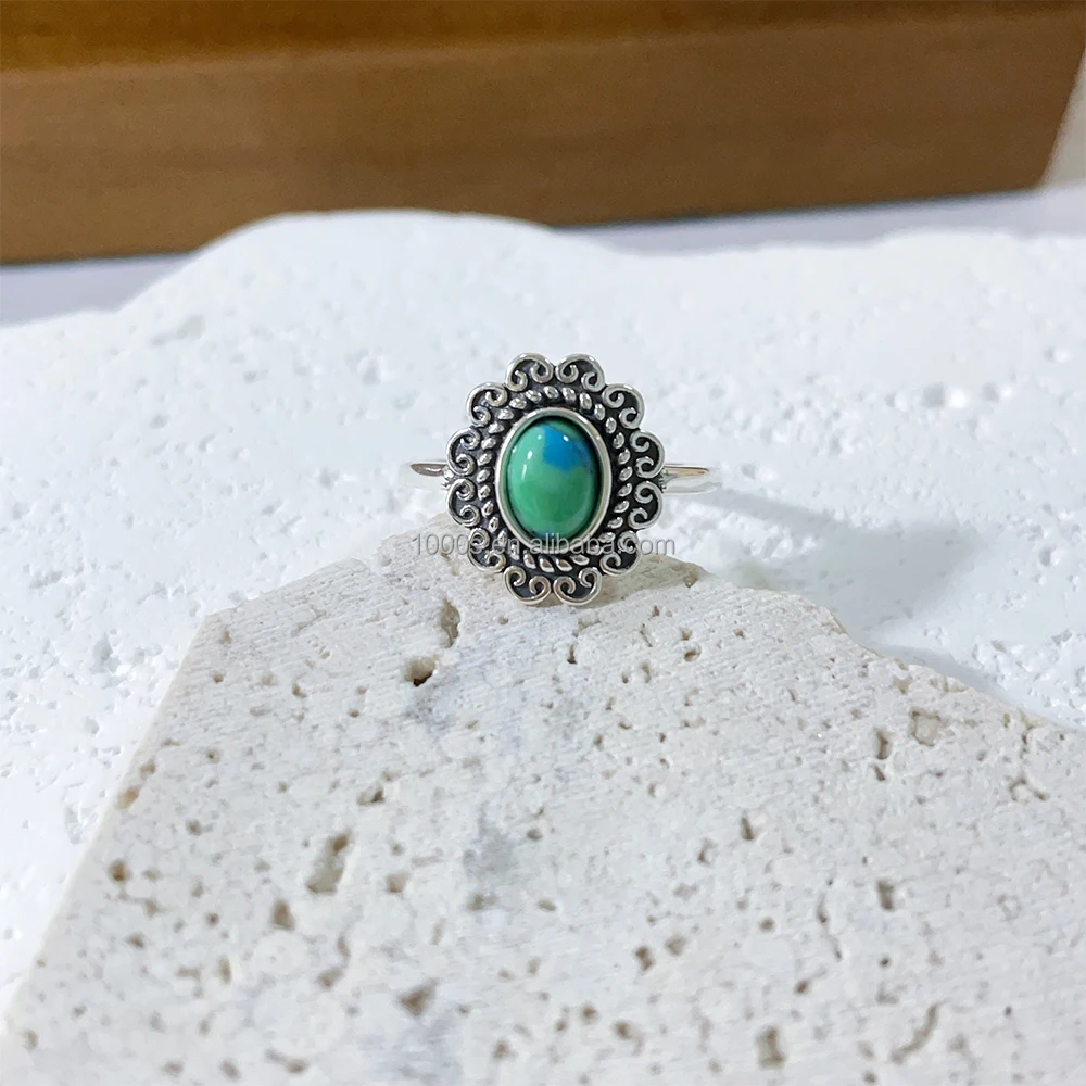 Wholesale Sterling Silver 925 with Turquoise Gemstone antique  Ring Coral Onyx available Jewelry for Women Men Customized