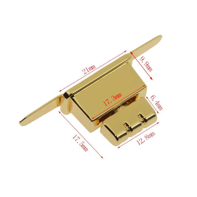 NICE wholesale handbag hardware fashion zinc alloy metal push and turn locks handbag fitting accessories square twist lock