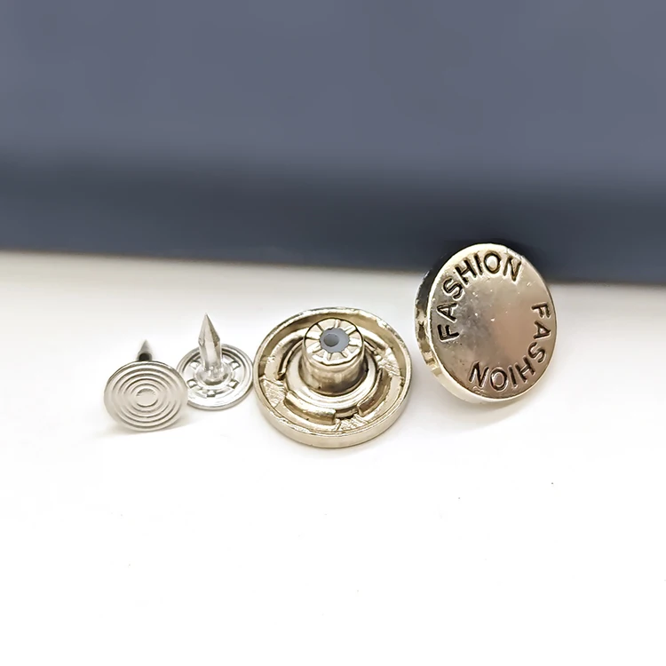 Wholesale Custom Brand Clothes Tack Button High Quality Metal Jeans Buttons With Rivets