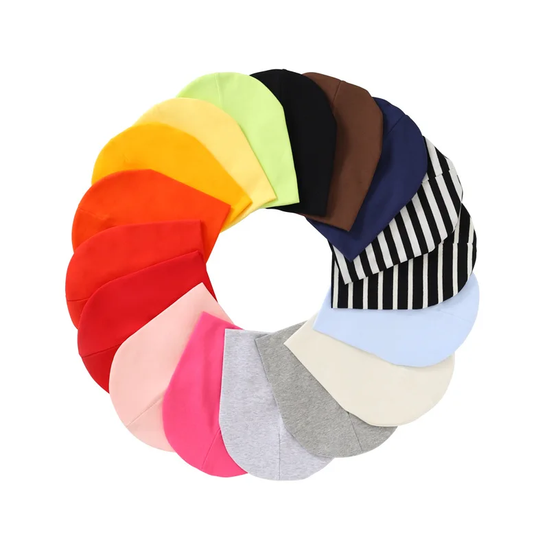 Unisex Baby Beanie Hat Infant Baby Soft Cute Knit Cap Assorted Color Cotton Nursery Baby Beanie Set