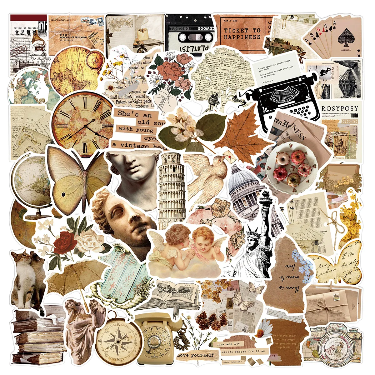 Graffiti sticker sticker waterproof Retro literary pattern  sticker