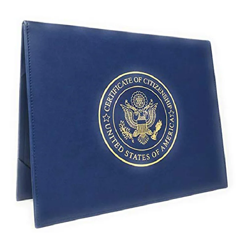 Naturalization Certificate Padded Holder with Golden Great Seal