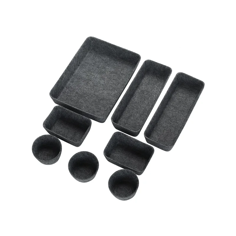 
Creative Home Integrated Environment-friendly Felt Storage Box 8-piece set of desktop debris storage box can be LOGO 