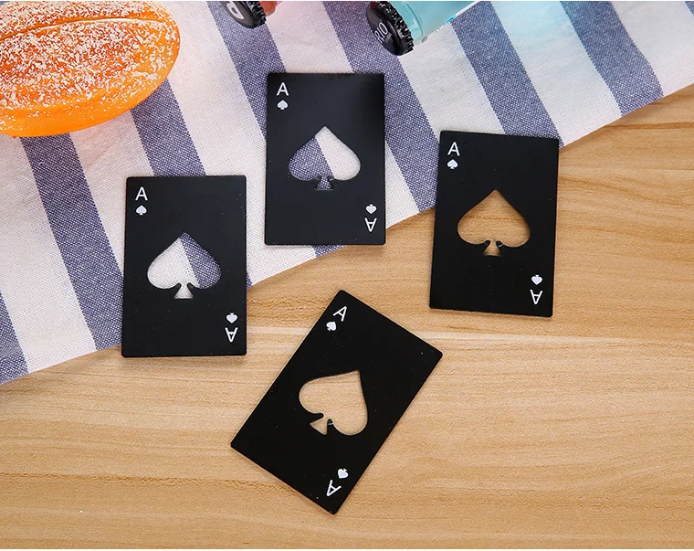 Ace Of Spades Credit Card Bottle Opener Spades Card Bar Black Poker Card Beer Bottle Opener2021 hot