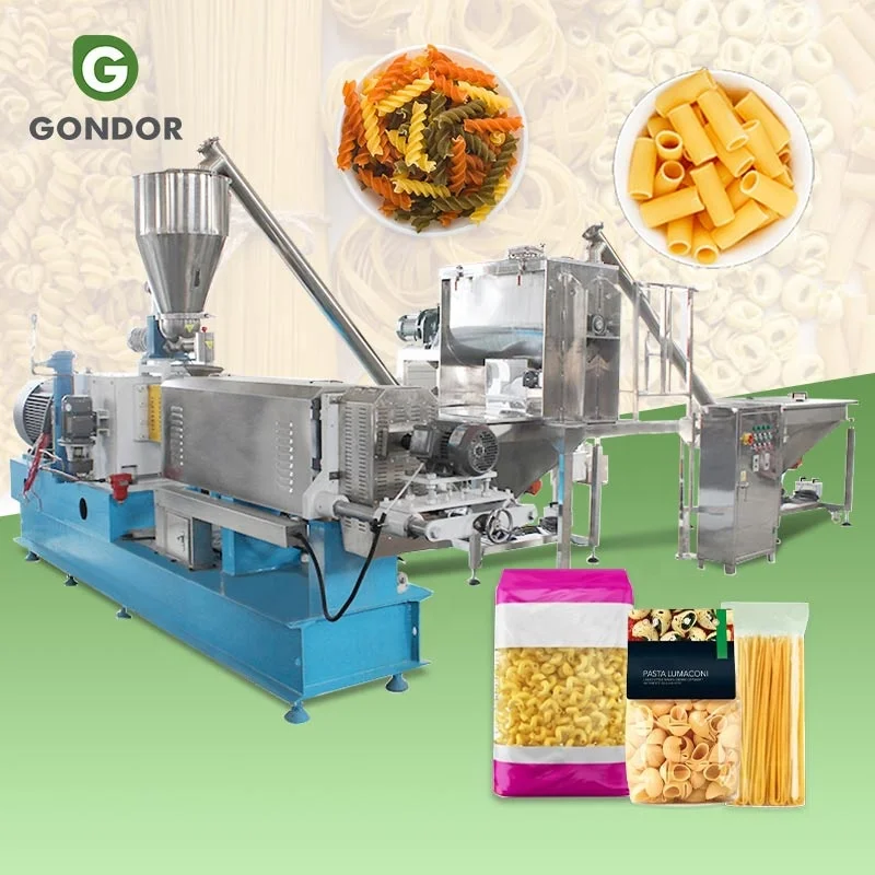 Extrusion Food High Efficiency Industry Small Scale Pasta Shape Macaroni Make Machine for Production Line