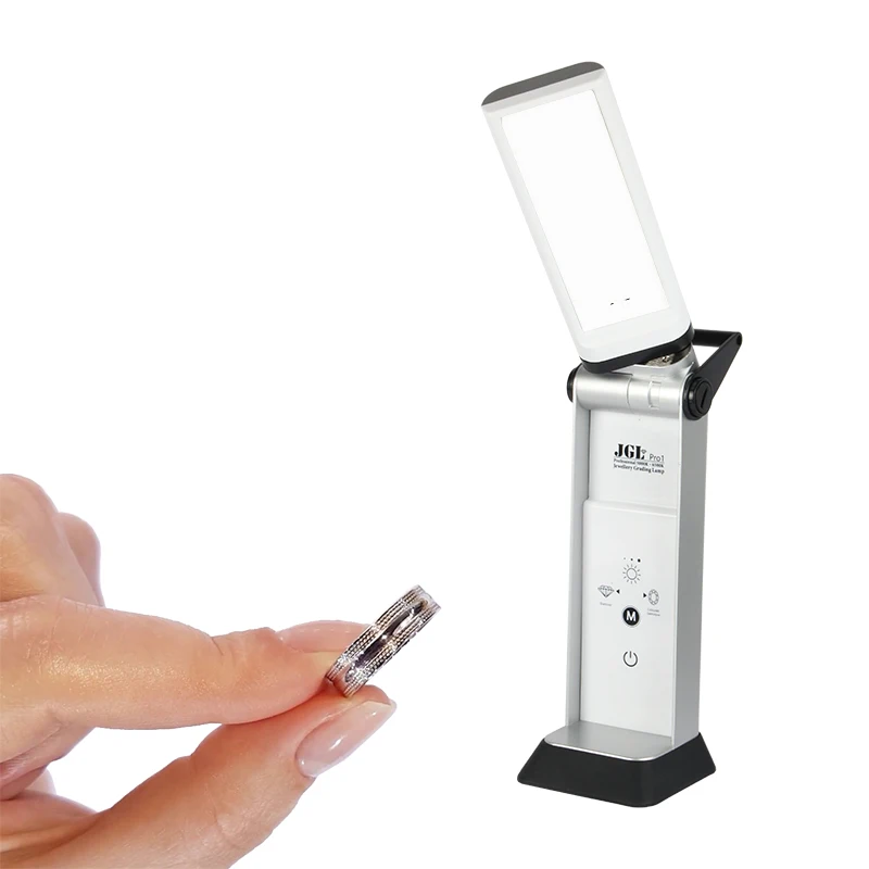 Jewelry shop yellow white dual light diamond gemstone grading lights fluorescent portable folding daylight table lamp