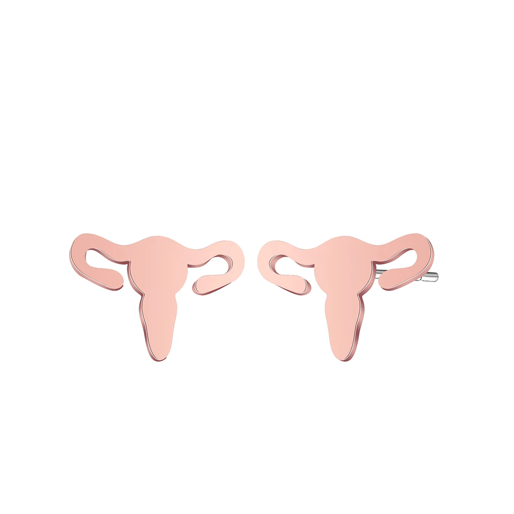 Tiny Uterus Studs Women Men Medical Health Care Post Earring Unique Science Biologic Jewerly Gift