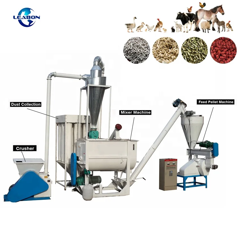 1000KG/H Farm Use Chicken Feed Processing Machine Poultry Prawn Feed Machine Animal Food Pellet Making Machine