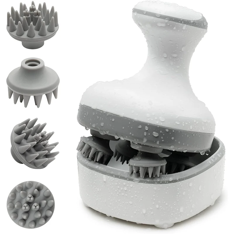 Portable Rechargeable Head Massager with 4 Removable Massage Claws for Full-Body Scalp Massager