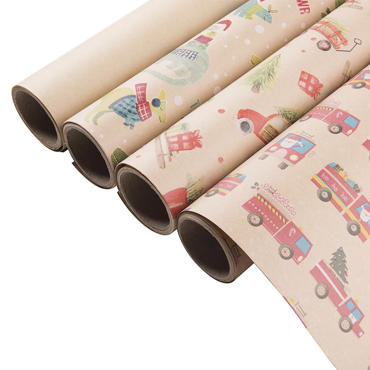 
Christmas Gift Wrapping Papers Christmas Tree Wreath Elk Pattern Kraft Papers New Year Christmas Home Decor 