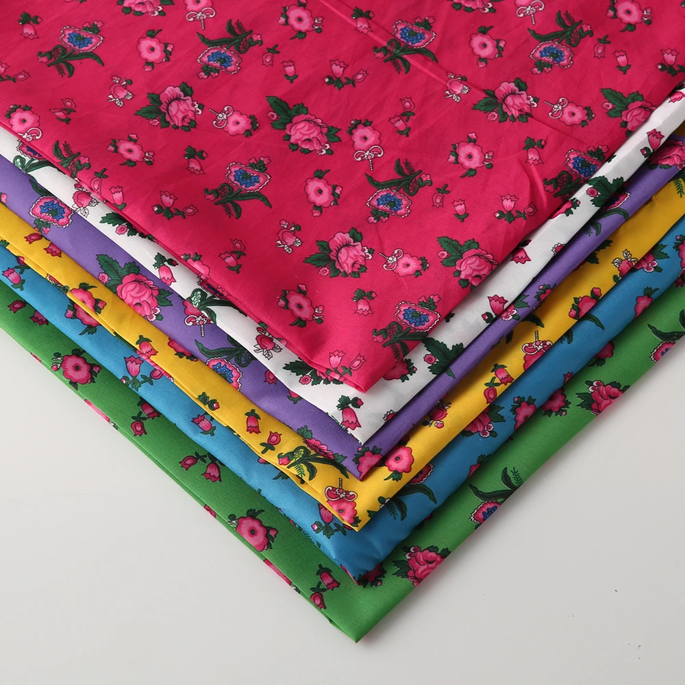 Floral printed home textile printed polyester fiber printed  dyed fabric for garments