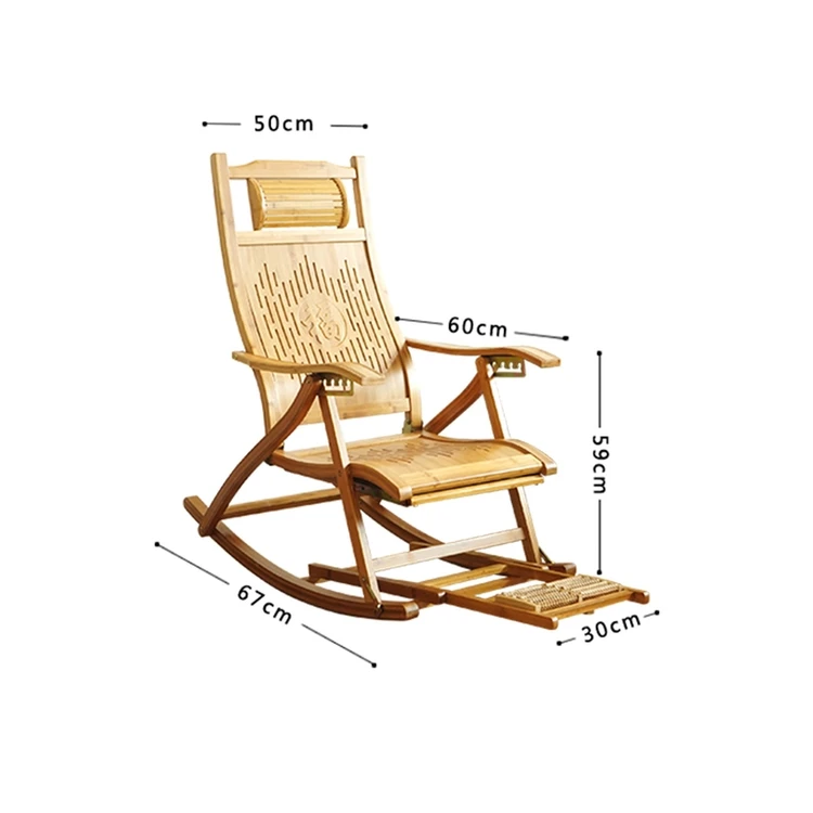 Middle and new style folding chair for the elderly living room chair bamboo rocking chair