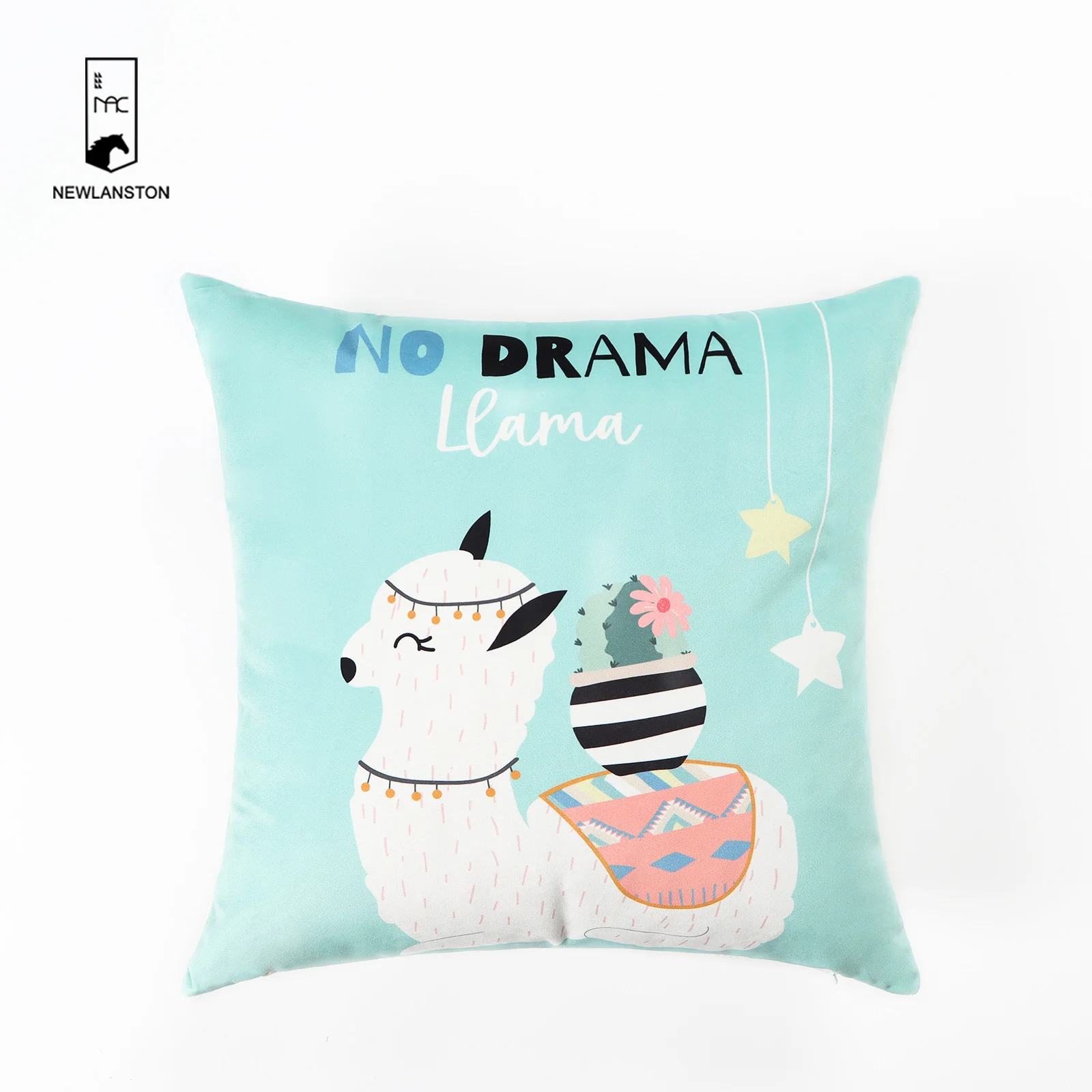 Square Animal Digital Printed Cushion Pillow Cover Comfortable Velvet Polyester Plants Throw Pillowcase For Children Room
