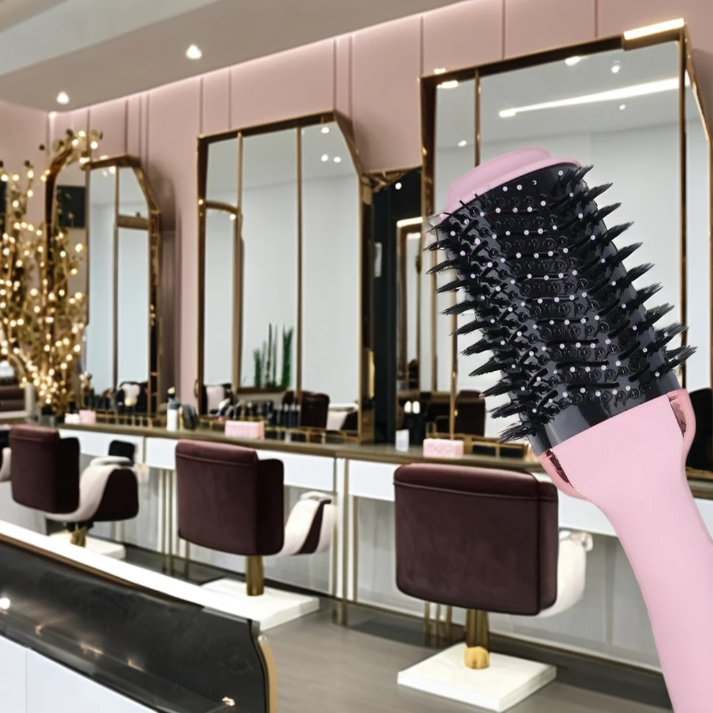 Multi-Functional Ionic Hair Styler Rotation Hot Air Brush & Electric Comb for Hair Curling 1 Speed 3 Temperatures Nylon Material