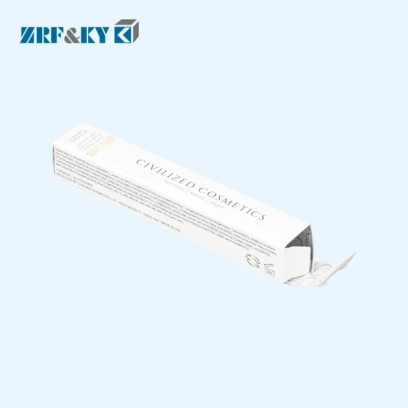 Customized White Lipstick Tube Storage Paper Cosmetics Gift Lip Kit Packaging Lip Balm Box With Logo Printing