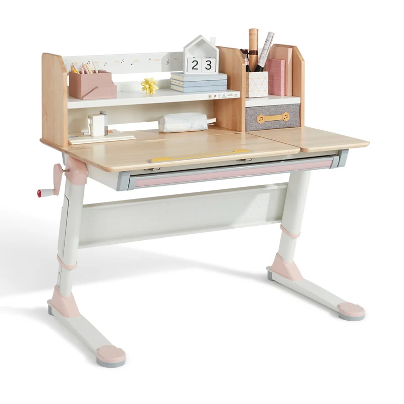 
2M2KIDS Drop Shipping Study Table for Students with Chair Ergonomic Adjustable Study Table with Shelves Children Study Desk 