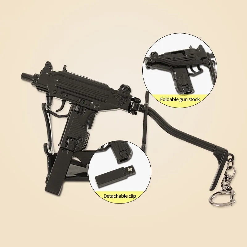 UZI Toy Gun Model Metal Realistic Mini Keychain Gift Boys Collect Manufacturer Factory Secure Safety