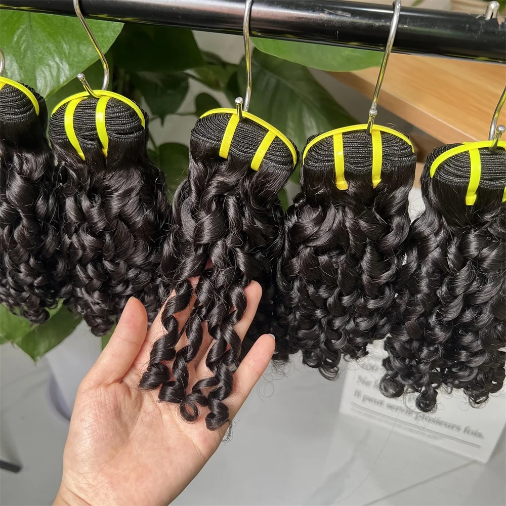 12a Grade Fumi Pixy Curly Hair Bundles Virgin Cuticle Aligned Funmi Hair Super Double Drawn Sdd Bouncy Pixie Curls Bundles