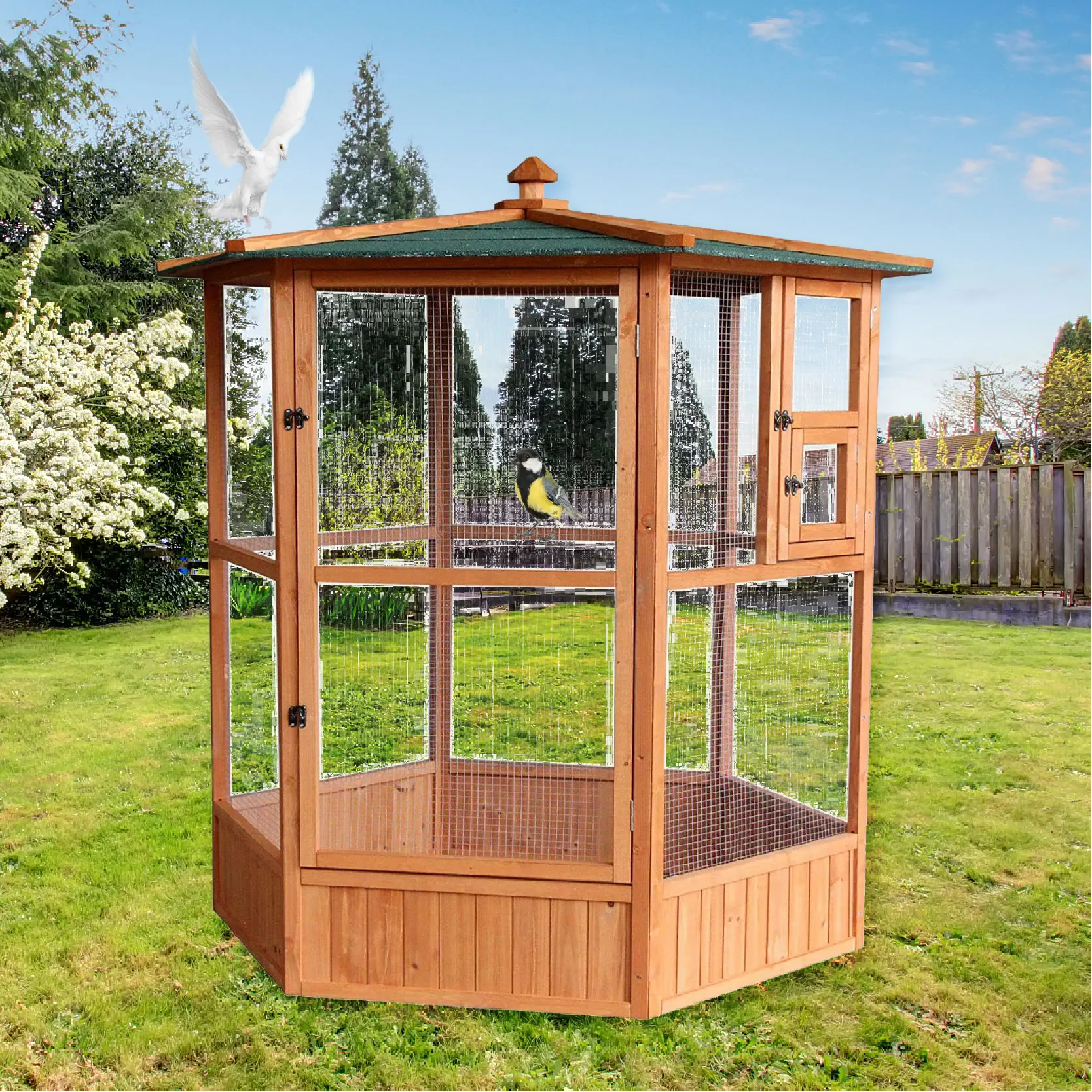 Sustainable Bird Cage Large Aviary Racing Wooden Carton Packing  Pet Cages Houses for parrot