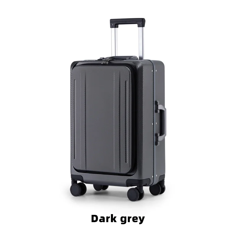 2022 Fashion Expandable Smart Suitcase Aluminum Metal Suitcase Reinforced Interior Ali baba Travels Dual-Way Zipper Quality