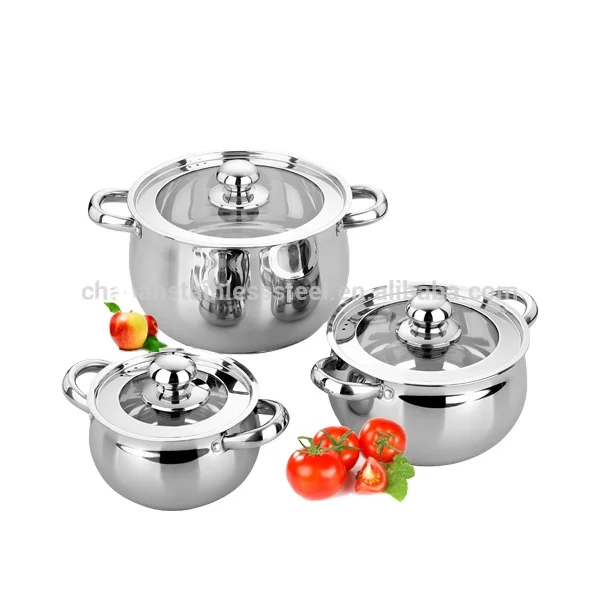 Набор кастрюль из нержавеющей стали для приготовления пищи, 6 шт.