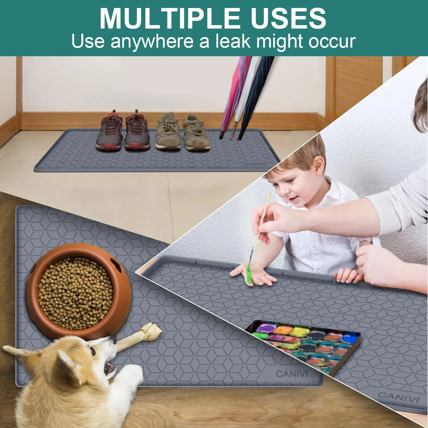 Waterproof silicone tray under sink