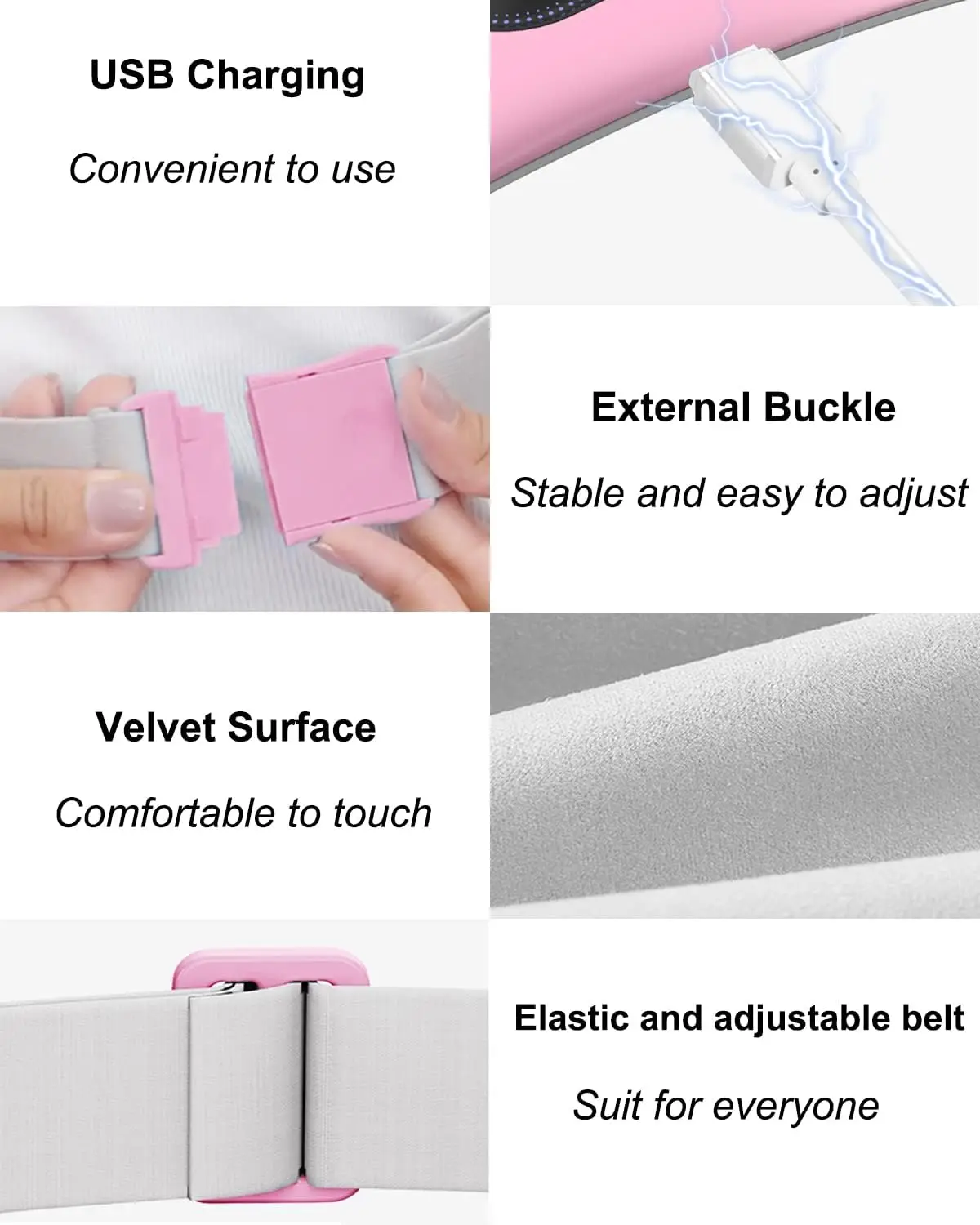 Portable Cordless Menstrual Heating Pad with 4 Heat Levels and 4 Massage Modes Electrical Heating Pad for Pain Relief