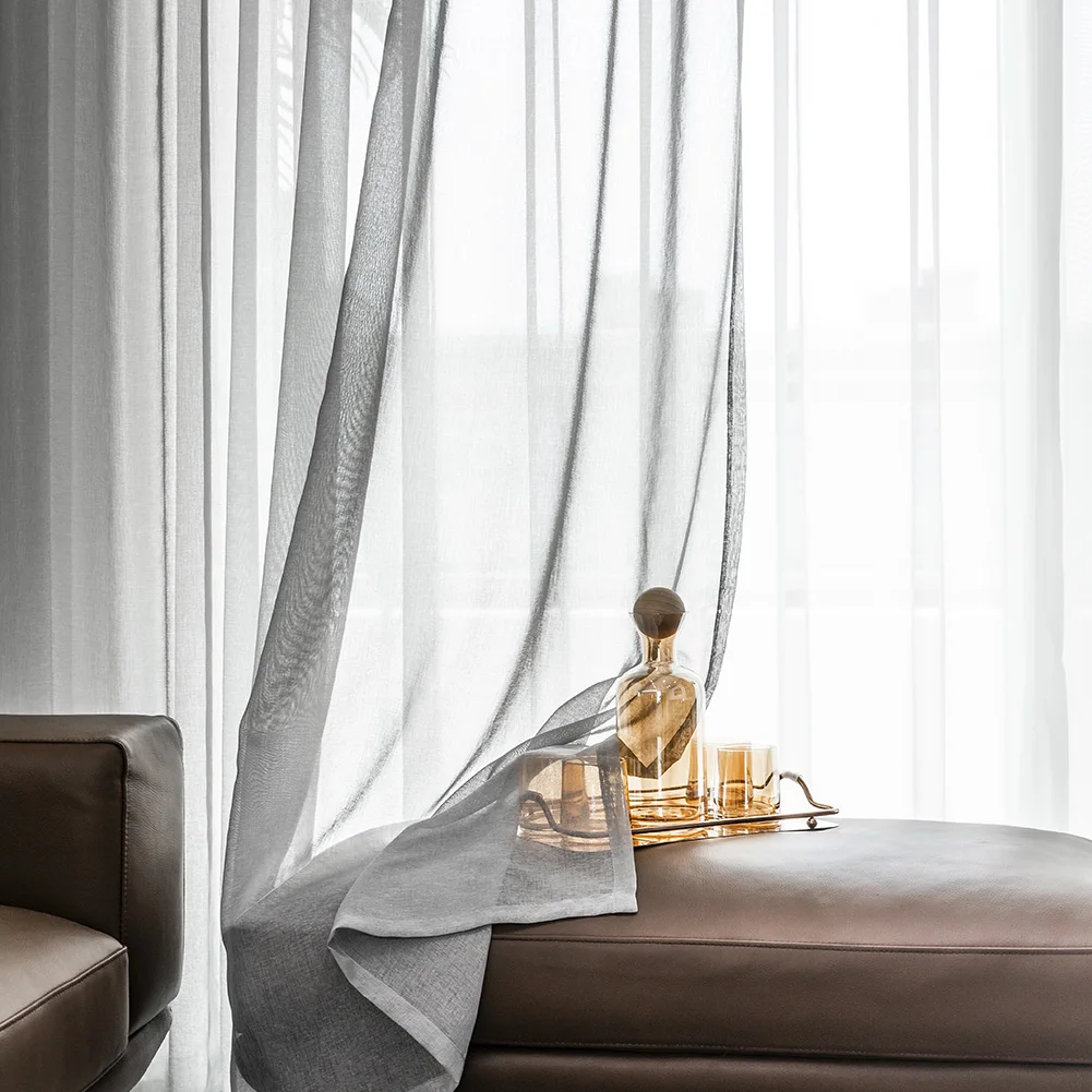 
Cheap Modern Soild White Sheer Curtains For Living Room Bedroom Kitchen Door Cafe Voile Tulle Window Curtains Plain Pleated 