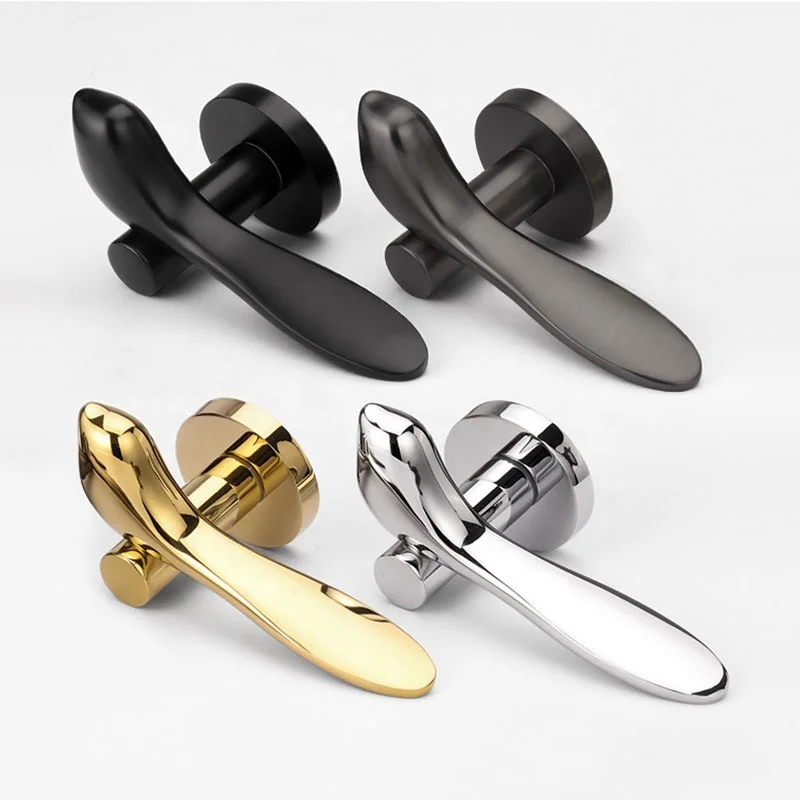 Modern stainless steel zinc alloy design pull handle gold luxury indoor solid wood door split lock