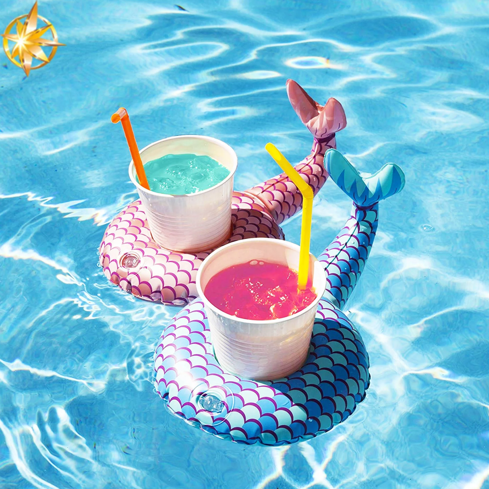 Beauty fish tail coasters aerated drink holder decoration and outdoor swimming pool