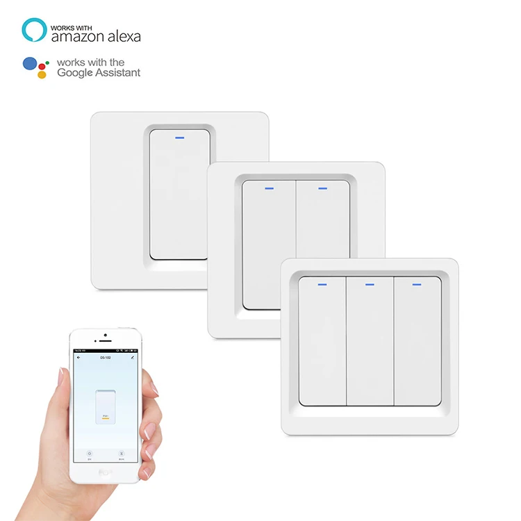 Alexa Google assistant TUYA APP voice control 1 2 3 Gang EU wifi smart push button light switch