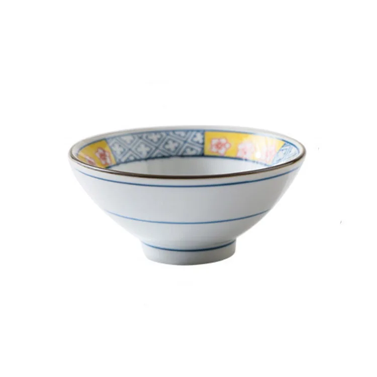 Japanese Round Ceramic Restaurant Soup Mixing Serving Bowl Travel Bowls Durable
