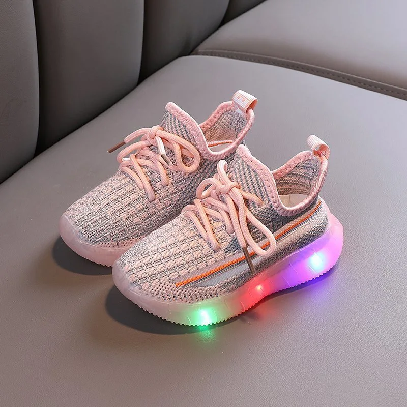
Autumn Spring New Style Girls Kids Led Light Shoes Wholesale Cheap Casual Sports Little Boys Children Glowing Shoes 