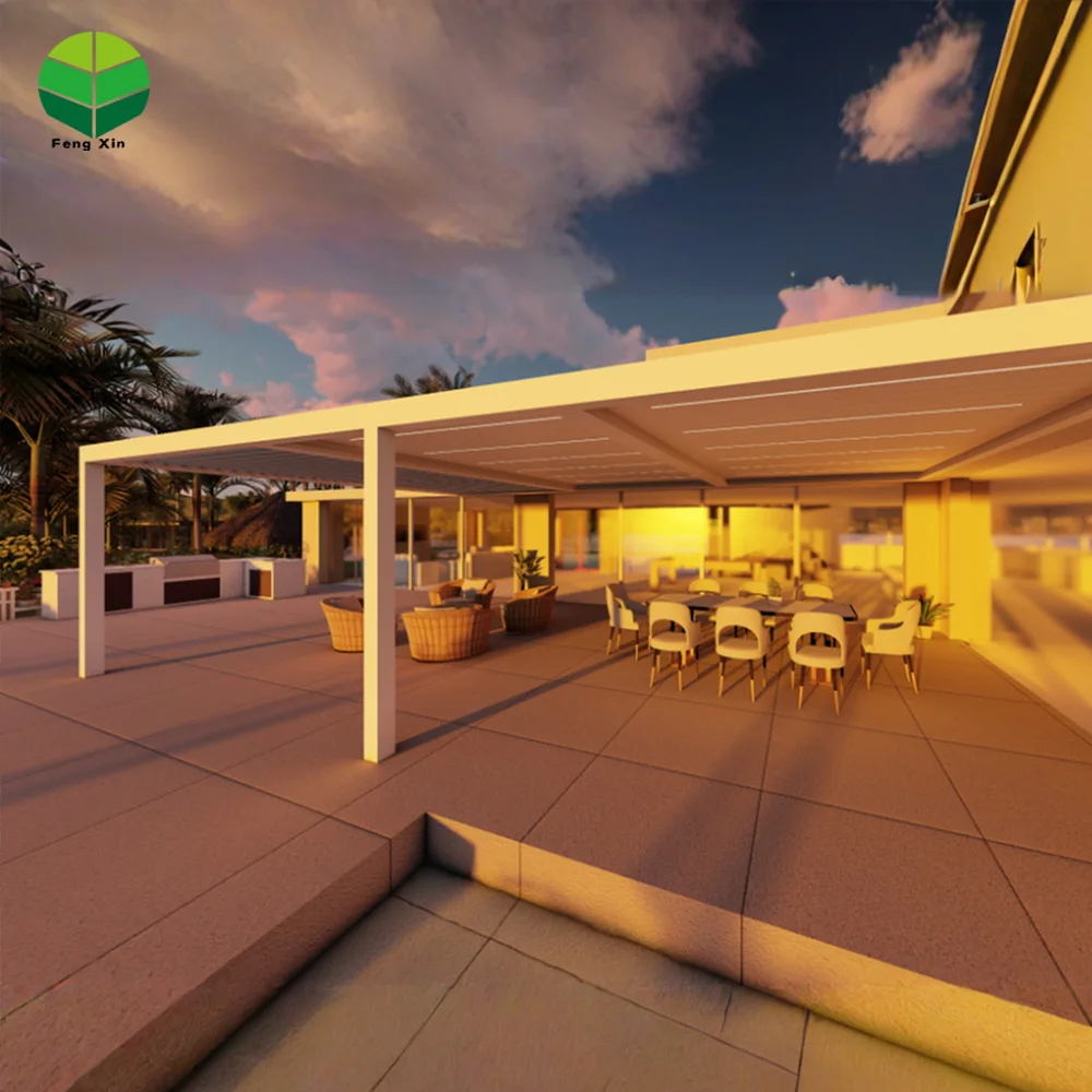 Motorized Garden Shed Bioclimatic Louvre Arches Roof Remote Control Outdoor Pergolas Outdoor