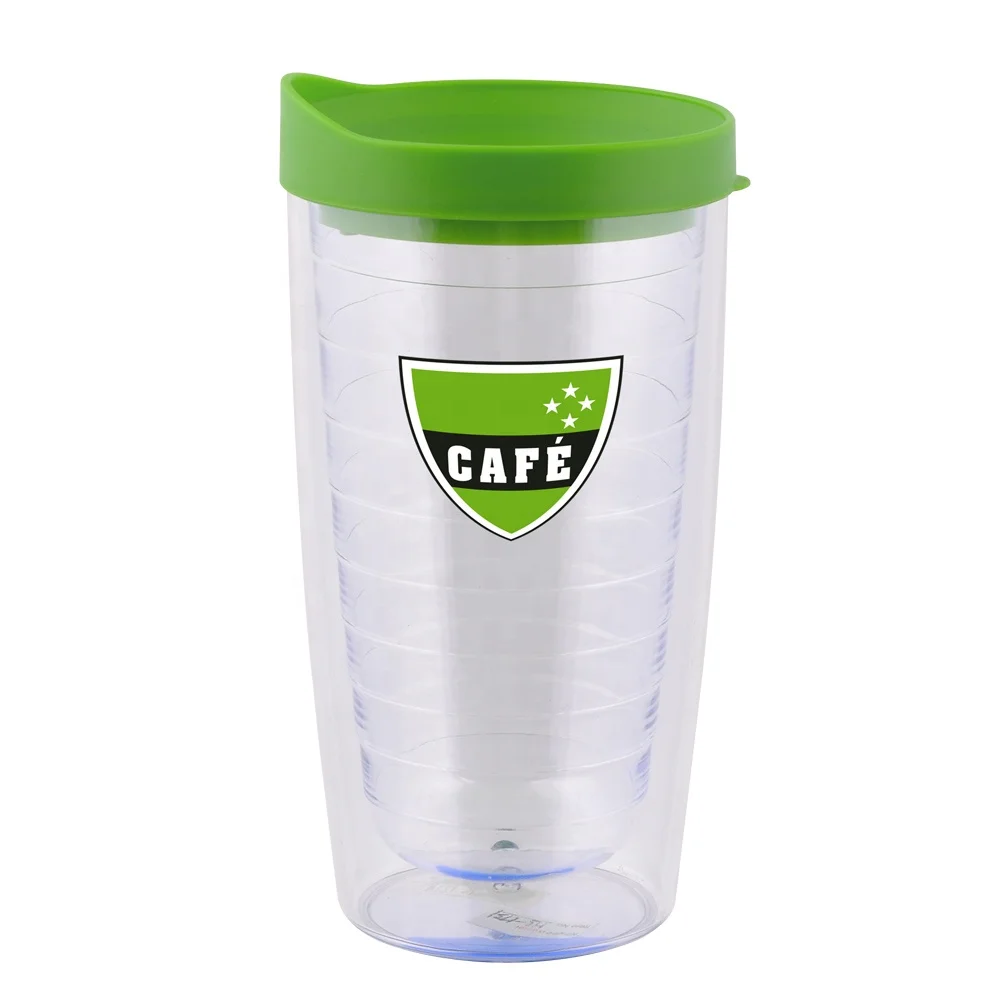 Hot sell Durable 15 oz Thermo Plastic Coffee Cup Double Wall Custom Printing Drinking Mug Take It To Go with Lids