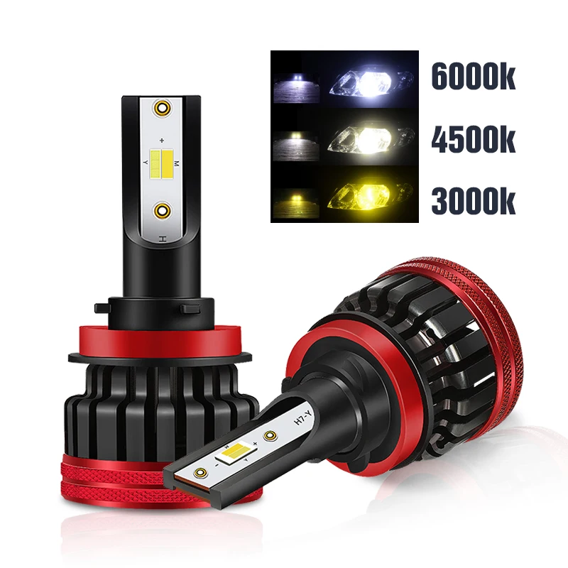 110W 22000LM F5S LED Headlight Bulb 9005 9012 H1 H11 H7 H4 3 Color Yellow White 3000K 4300K 6000K Automotive Parts Auto Lights