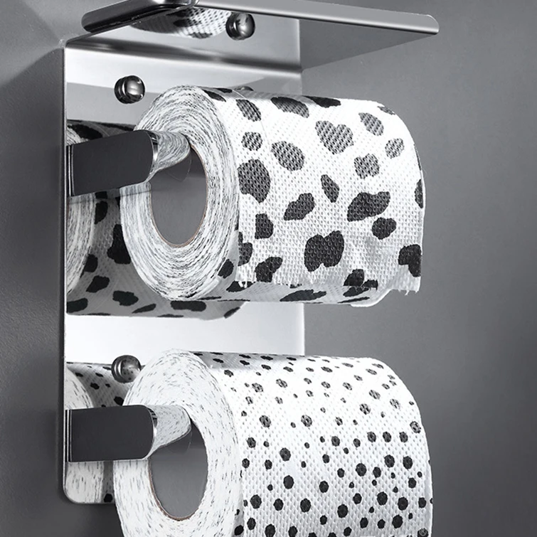 Sanga  New Design Stainless Steel Wall Mounted Phone Shelf and Paper Towel Holder Wholesale Bathroom Storage Rack