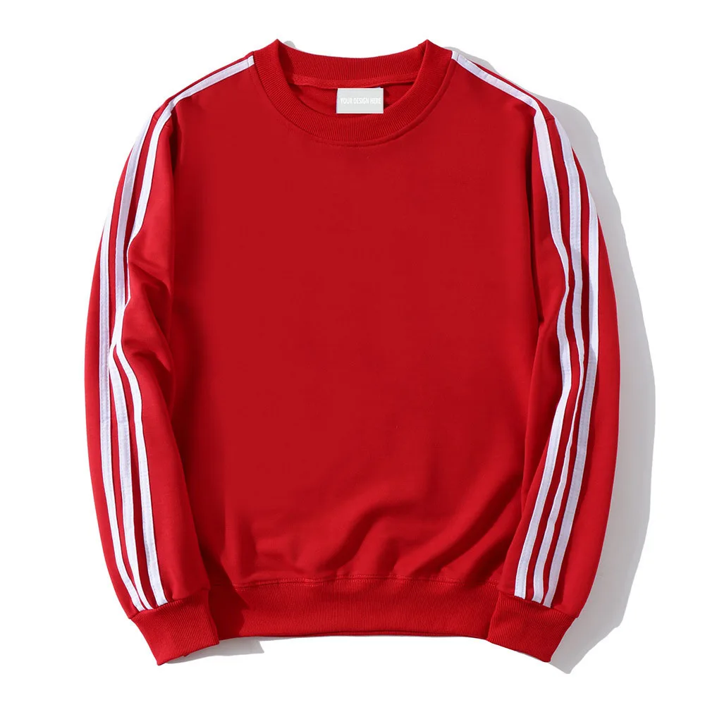 Новый дизайн модная повседневная толстовка с принтом и вышивкой логотипа круглым вырезом черная красная полоса длинным рукавом для мужчин