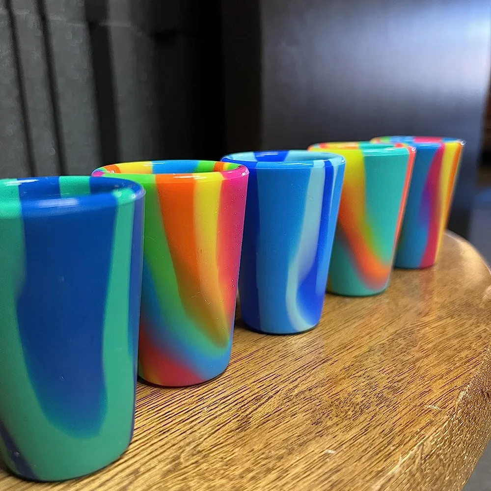 Custom Colors Silicone Shot-glass BPA Free Silicone Cups Non-toxic Silicon Shot Glasses for Hard Liquor