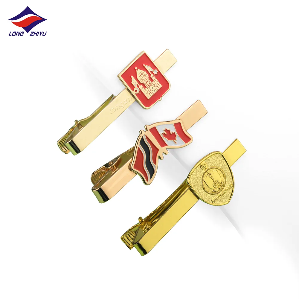 Longzhiyu metal tie pin factory cheap custom zinc alloy enamel tie clipe wholesale high quality die cast cuff-link